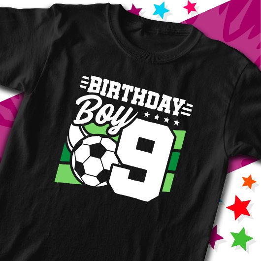 9 Jaar Oud Voetbal Football Party 9e Verjaardags J T-shirt