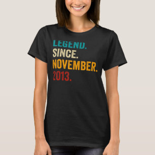 9 jaar oude 9-jarige jongen legend sinds november t-shirt