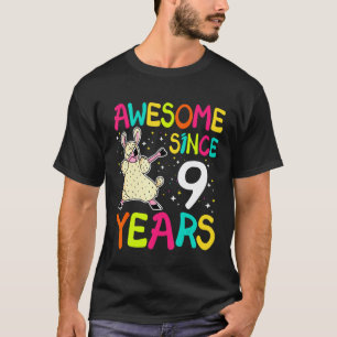 9 Jaar Oude 9e Verjaardag Llama Dabbing Geweldig S T-shirt