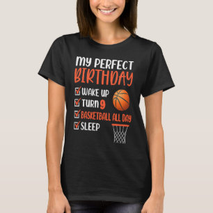 9 jaar oude Basketball Birthday Party 9th Boy T-shirt