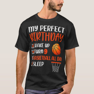 9 jaar oude Basketball Birthday Party 9th Boy T-shirt