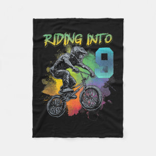 9 jaar oude BMX Verjaardag Jongen Fiets 9e BMX Rid Fleece Deken