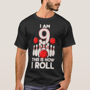 9 jaar oude bowlingfeest 9e verjaardag is hoe ik r t-shirt