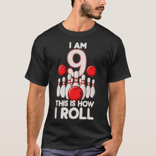 9 jaar oude bowlingfeest 9e verjaardag is hoe ik r t-shirt (Voorkant)