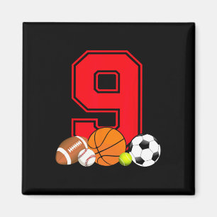 9 jaar oude Bysketbyll Footbyll Bysebyll Soccer Bi Magneet
