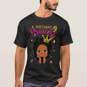 9 jaar oude dag prinses 9th Birthday Melanin T-shirt