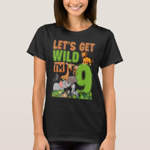 9 jaar oude dierentuin Birthday Safari Oerwoud Die T-shirt