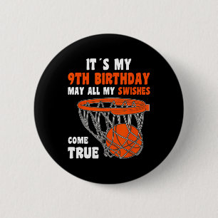 9 jaar oude gelukkige 9e verjaardag Bysketbyll 9e Ronde Button 5,7 Cm