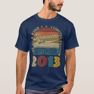9 jaar oude geschenken Geweldige sinds 9 september T-shirt
