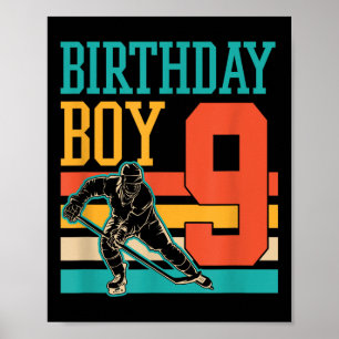9 jaar oude ijshockey naar negende verjaardag Su Poster