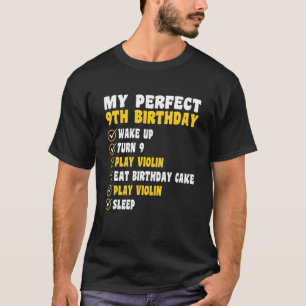 9 jaar oude perfecte 9e verjaardag speel vioolse 9 t-shirt