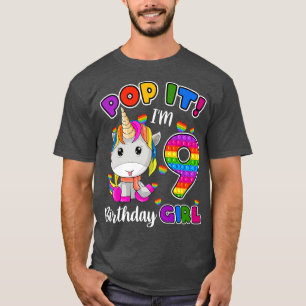 9 jaar oude Pop van cadeautjes Ik ben 9-jarig meis T-shirt