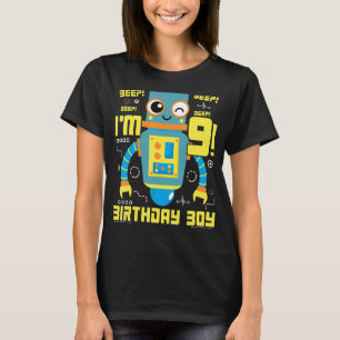9 jaar oude Robot Science Engineer Robotics Birthd T-shirt