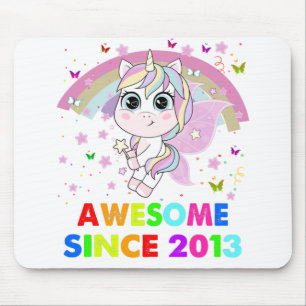 9 jaar oude Unicorn Cutie 9th Birthday Unicorn Gif Muismat