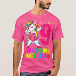 9 jaar oude Unicorn Dabbing 9th Birthday Girl Unic T-shirt