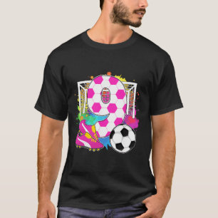9 Jaar Oude Verjaardag Meisje 9de Verjaardag Voetb T-shirt