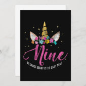 9 jaar oude verjaardag save the date (Voorkant / Achterkant)