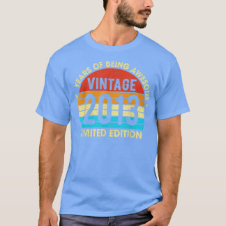 9 jaar oude Vintage 2013 LimitedEdition Retro 9th T-shirt
