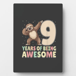 9 Jaar Wezenlijk Awesome Dabbing Luiaard 9de Verja Fotoplaat