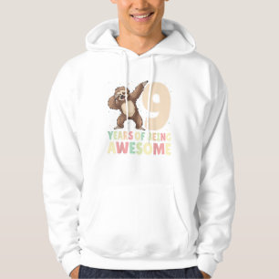 9 Jaar Wezenlijk Awesome Dabbing Luiaard 9de Verja Hoodie
