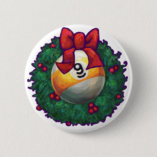 9 Kerstmis Ronde Button 5,7 Cm