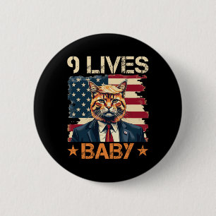 9 Levens Door Trump 2024 Win Overwinning Winnaar T Ronde Button 5,7 Cm