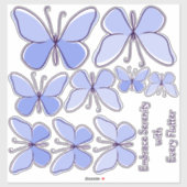 9 Lichtblauwe vlinders naar Creëer a Flutter Sticker (Vel)