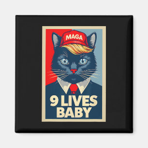 9 Lives Byby Schattigee Trump Cat Funny Trump 2024 Magneet