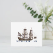 9 mayflower schip briefkaart (Staand voorkant)