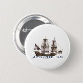 9 mayflower schip ronde button 5,7 cm (Voorkant /achterkant)