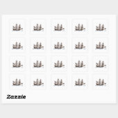 9 Mayflower schip Vierkante Sticker (Vel)