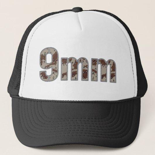 9 mm munitiewoestijncamo trucker pet (Voorkant)