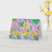 9 mois carte d'anniversaire/anniversaire de (Fleur jaune)