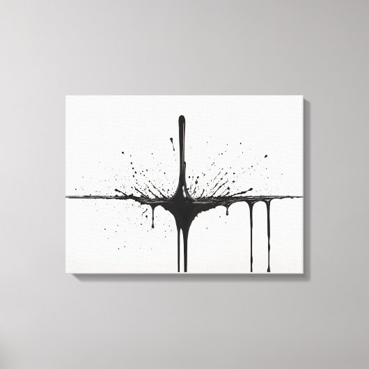 9. Monochrome beweging zwart & wit splash art Canvas Afdruk (Voorkant)