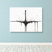 9. Monochrome beweging zwart & wit splash art Canvas Afdruk (Insitu (Houten vloer))