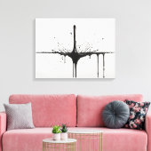 9. Monochrome beweging zwart & wit splash art Canvas Afdruk (Insitu (Woonkamer))