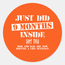 9 Months Inside Ronde Sticker
