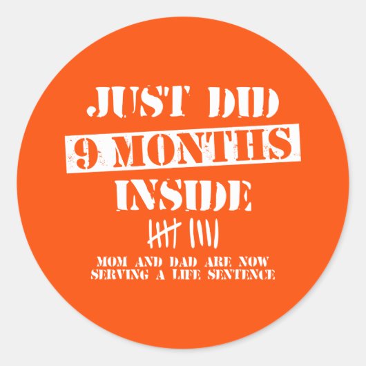 9 Months Inside Ronde Sticker (Voorkant)