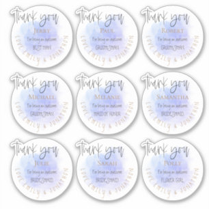 9 Namen Bedankt Bericht Bruidsfeest Individueel Sticker