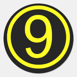 9 - Nummer negen Ronde Sticker