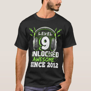 9 Ontgrendeld Geweldige 2012 Video Game 9th Birthd T-shirt
