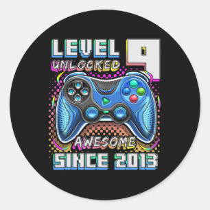 9 Ontgrendeld Geweldige 2013 Video Game 9th Birthd Ronde Sticker