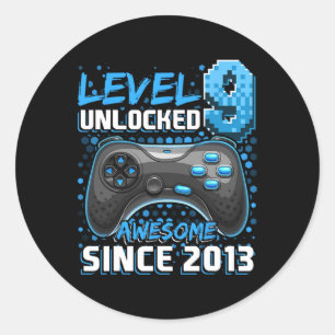 9 Ontgrendeld Geweldige 2013 Videospel 9e Verjaard Ronde Sticker