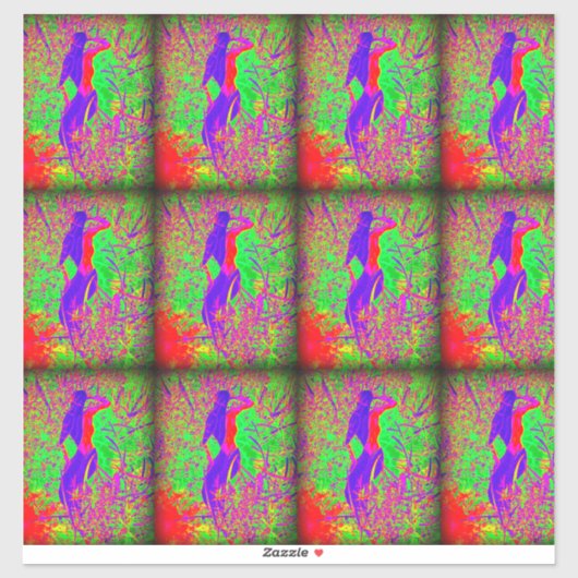 9 paarse bruine hippie mermaid sticker (Vel)