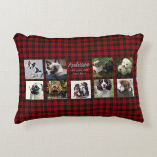 9 PET Foto Collage Bufffalo Plaid Instagram Gift Decoratief Kussen