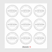 9 Petits Autocollants Transparent faits main pour  (Feuille)