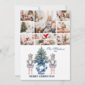9 Photo Blue Chinoiserie Nutcracker Christmas Feestdagenkaart (Voorkant)
