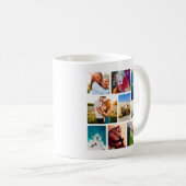9 Photo Collage arrondi Mug (Devant droit)