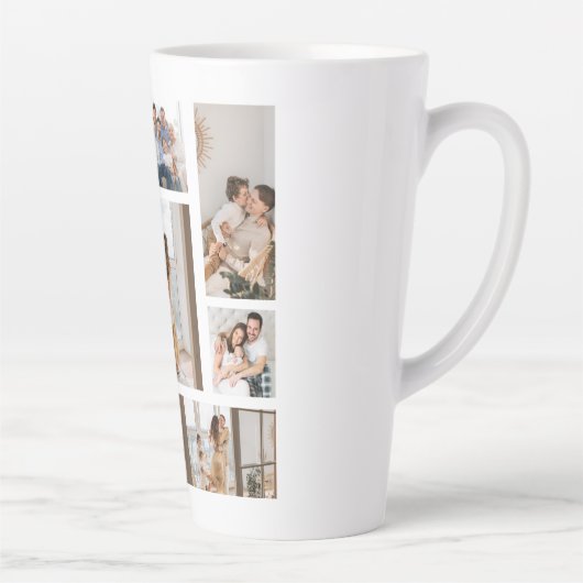 9 Photo Collage Modèle Personnaliser Latte Mug (Droite)