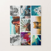 9 Photo Collage Puzzle en cadre blanc (Vertical)